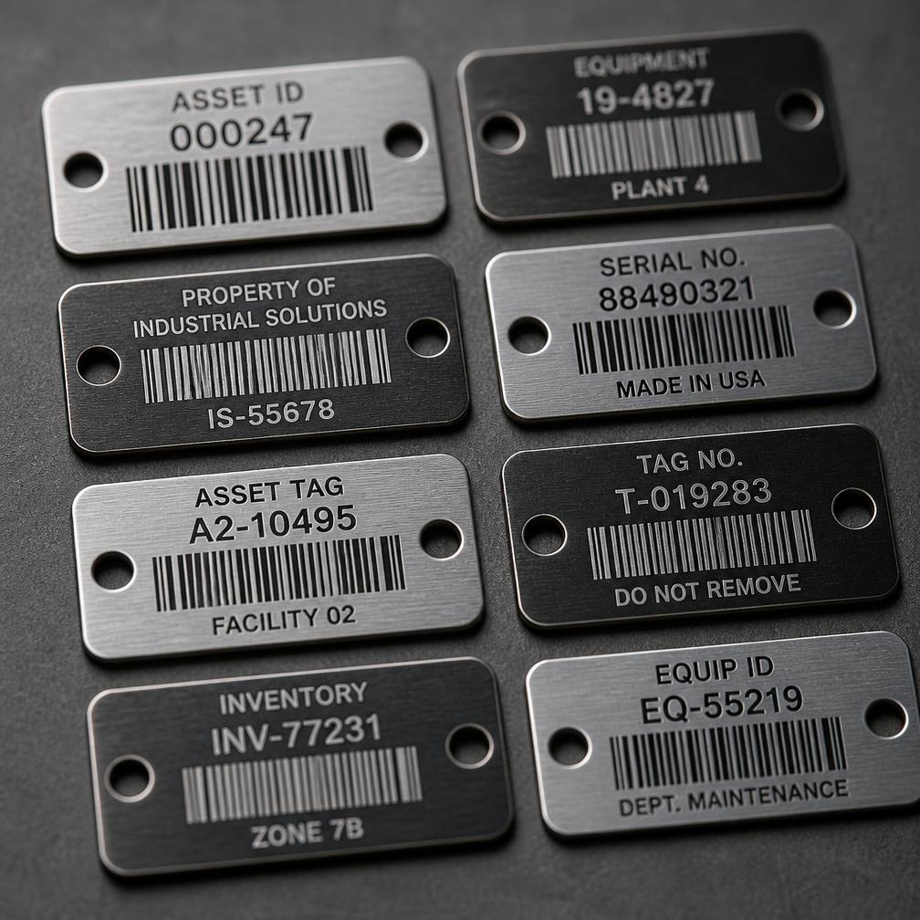 Placas de inventario con códigos de barras