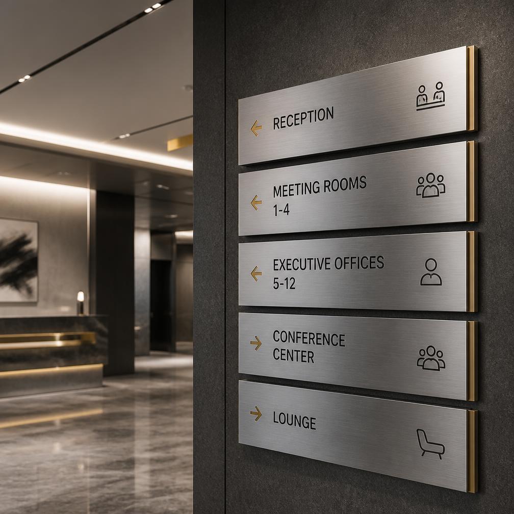Señalética empresarial en acero